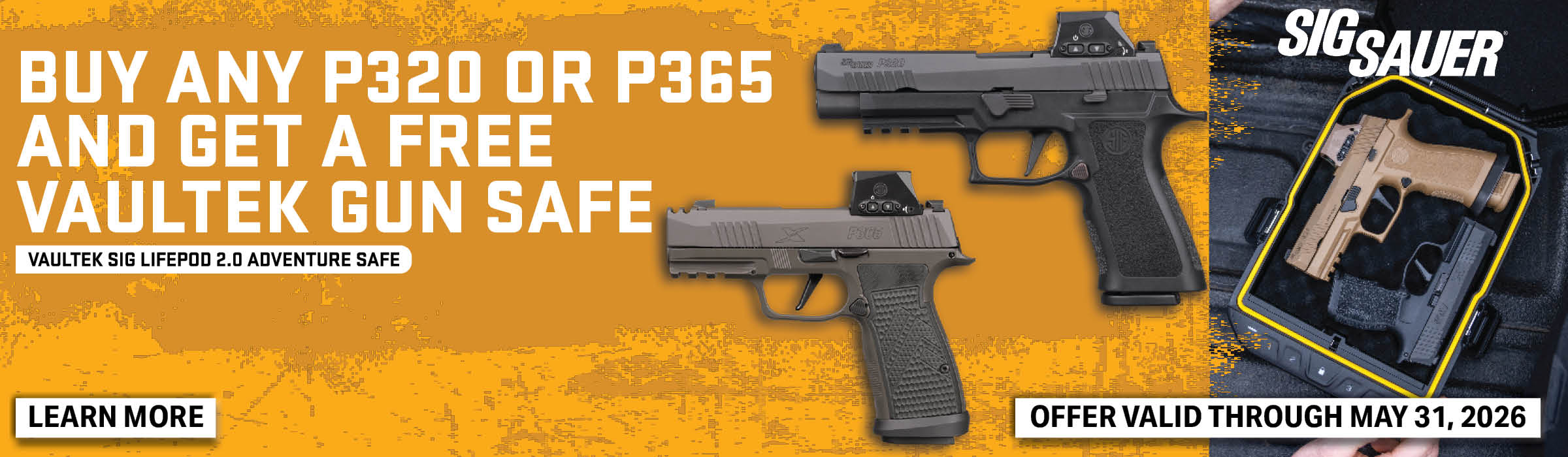 Sig Sauer P320 or P365 Vaultek Safe Promo